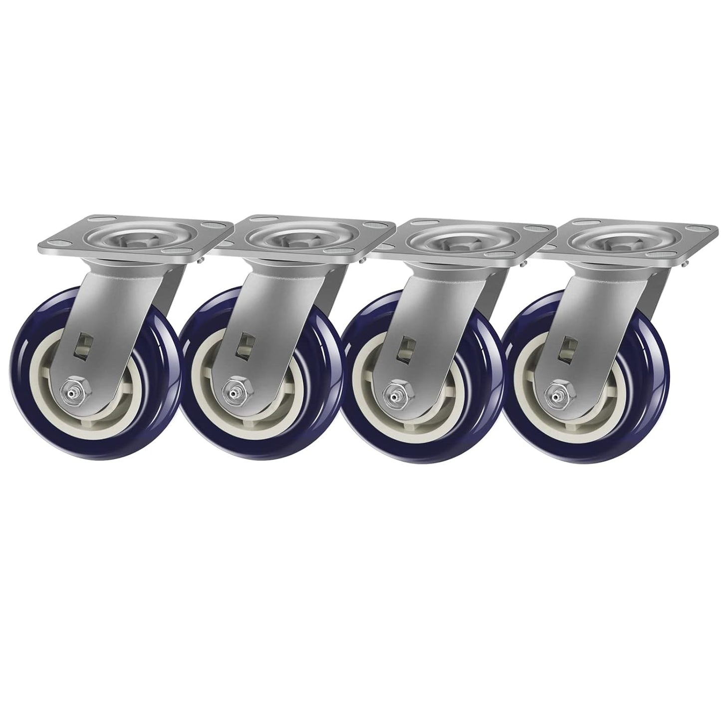 Polyurethane on Polyolefin Casters - Loading Capacity up to 600 LB, Industrial Casters-Heavy Duty, Use for U-Boat Cart, Platform Truck