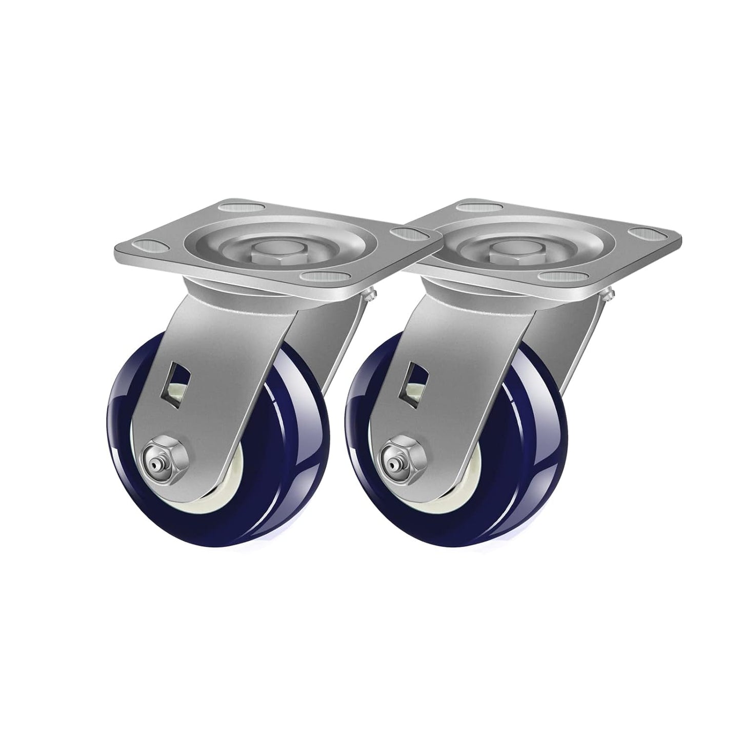 Polyurethane on Polyolefin Casters - Loading Capacity up to 600 LB, Industrial Casters-Heavy Duty, Use for U-Boat Cart, Platform Truck