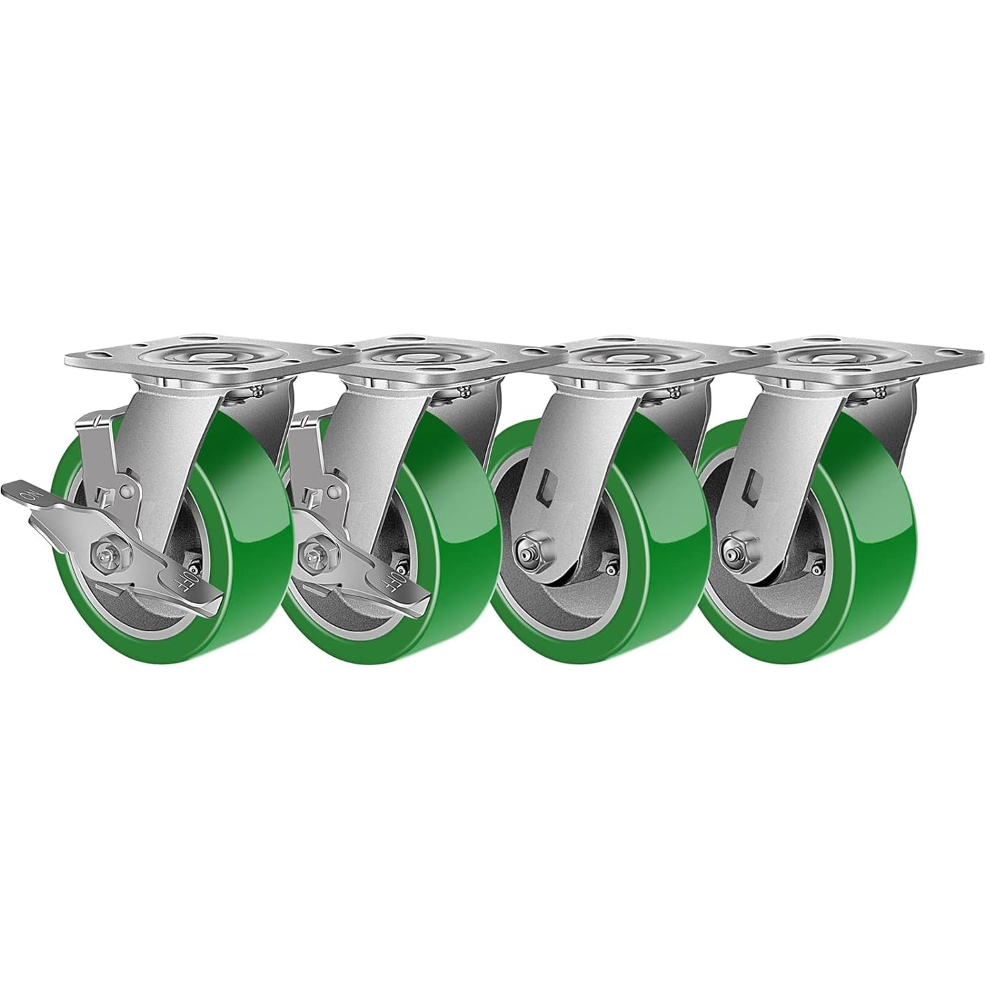Industrial Casters- Heavy Duty Casters,Polyurethane on Aluminum Casters - Loading Capacity up to 1000LB.Use for Platform Truck,Workbench,Lift Tables