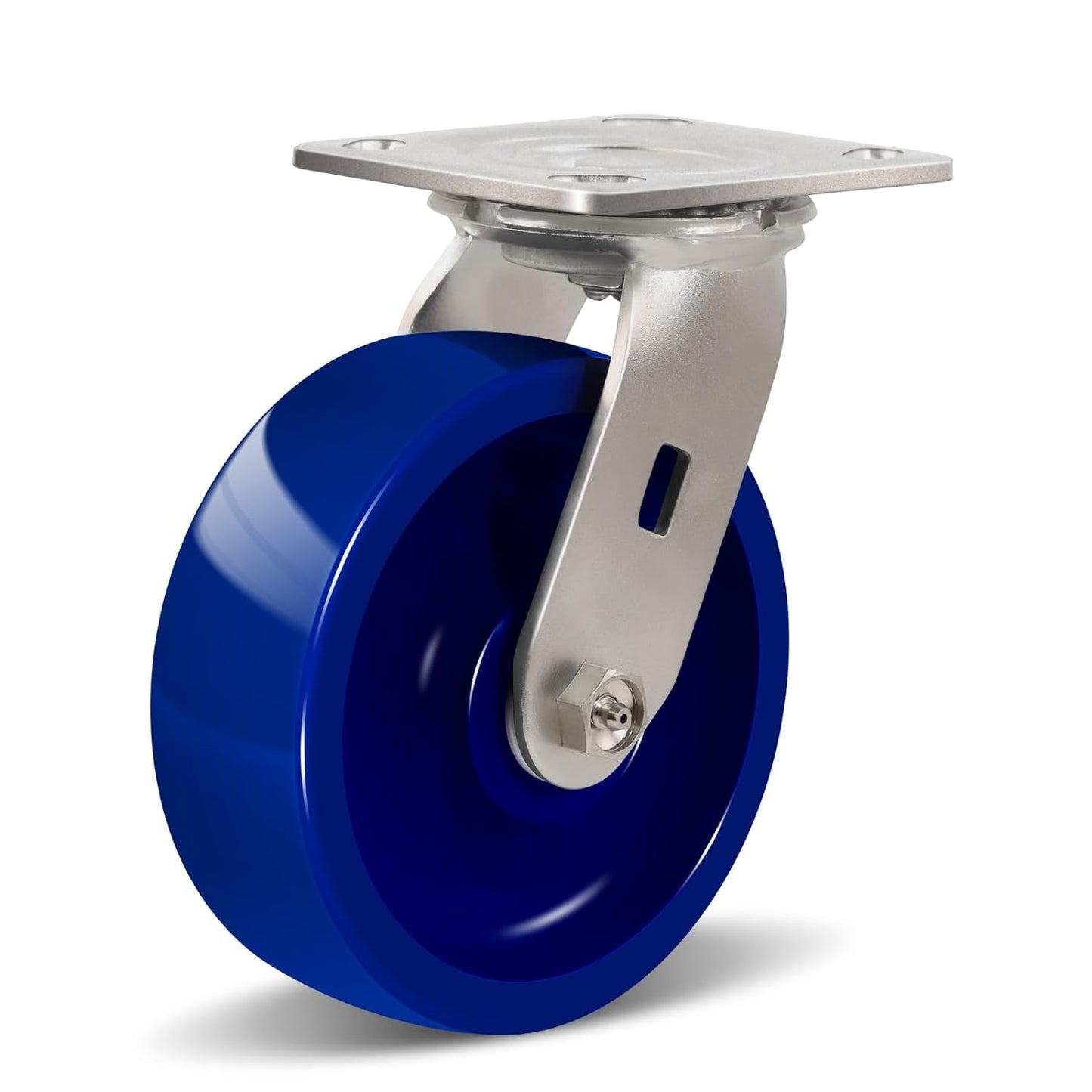 Industrial Brake Caster ,Load Capacity 750 lbs Per Wheel,Heavy-Duty Solid Polyurethane Wheels with Stainless Steel Brackets for Food Processing, Pharmaceutical Labs