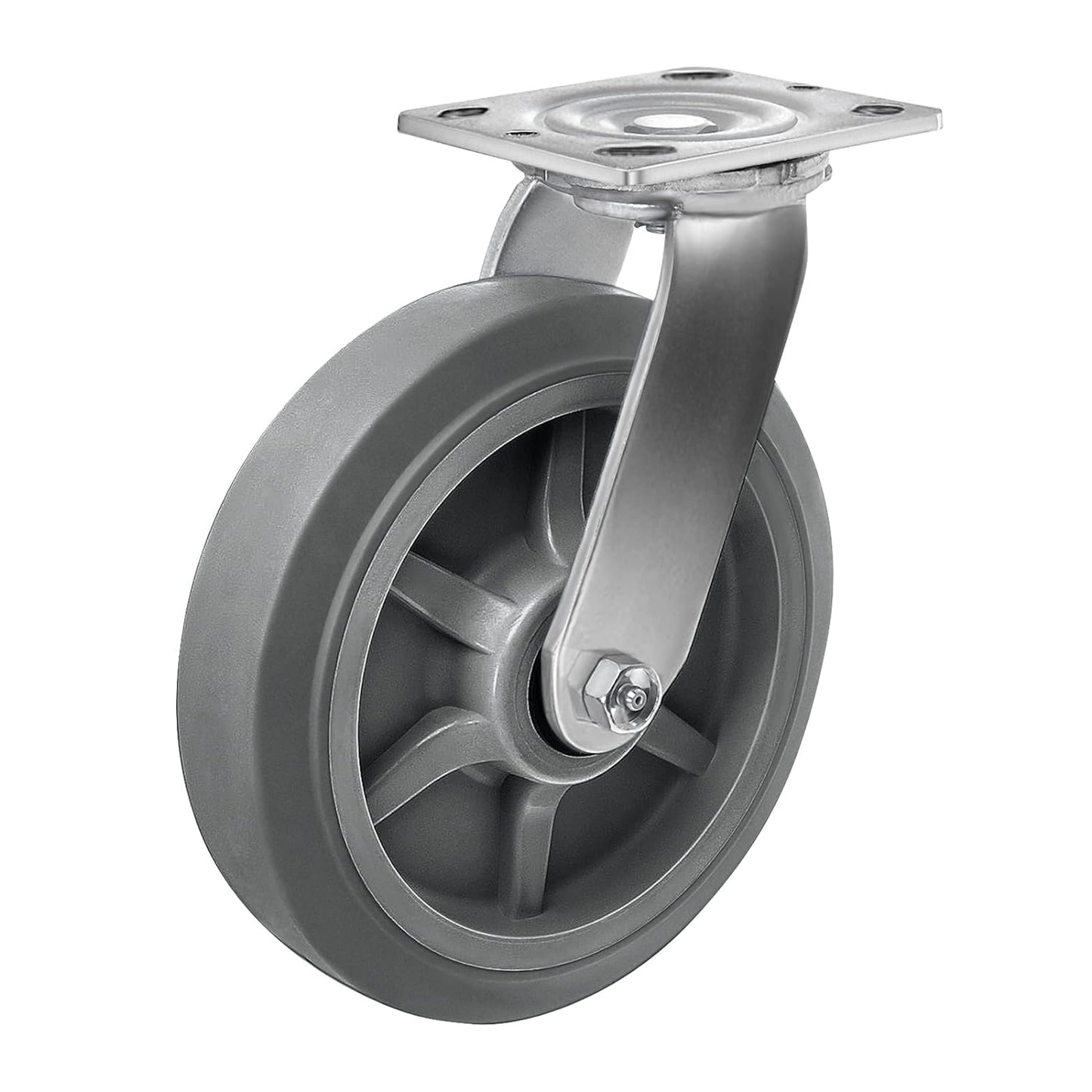 Casters, Swivel Rubber Casters Set of 4 Heavy Duty No Noise Plate Caster Wheels for Furniture Platform Truck Dolly Cart