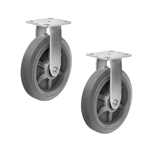 Casters, Swivel Rubber Casters Set of 4 Heavy Duty No Noise Plate Caster Wheels for Furniture Platform Truck Dolly Cart