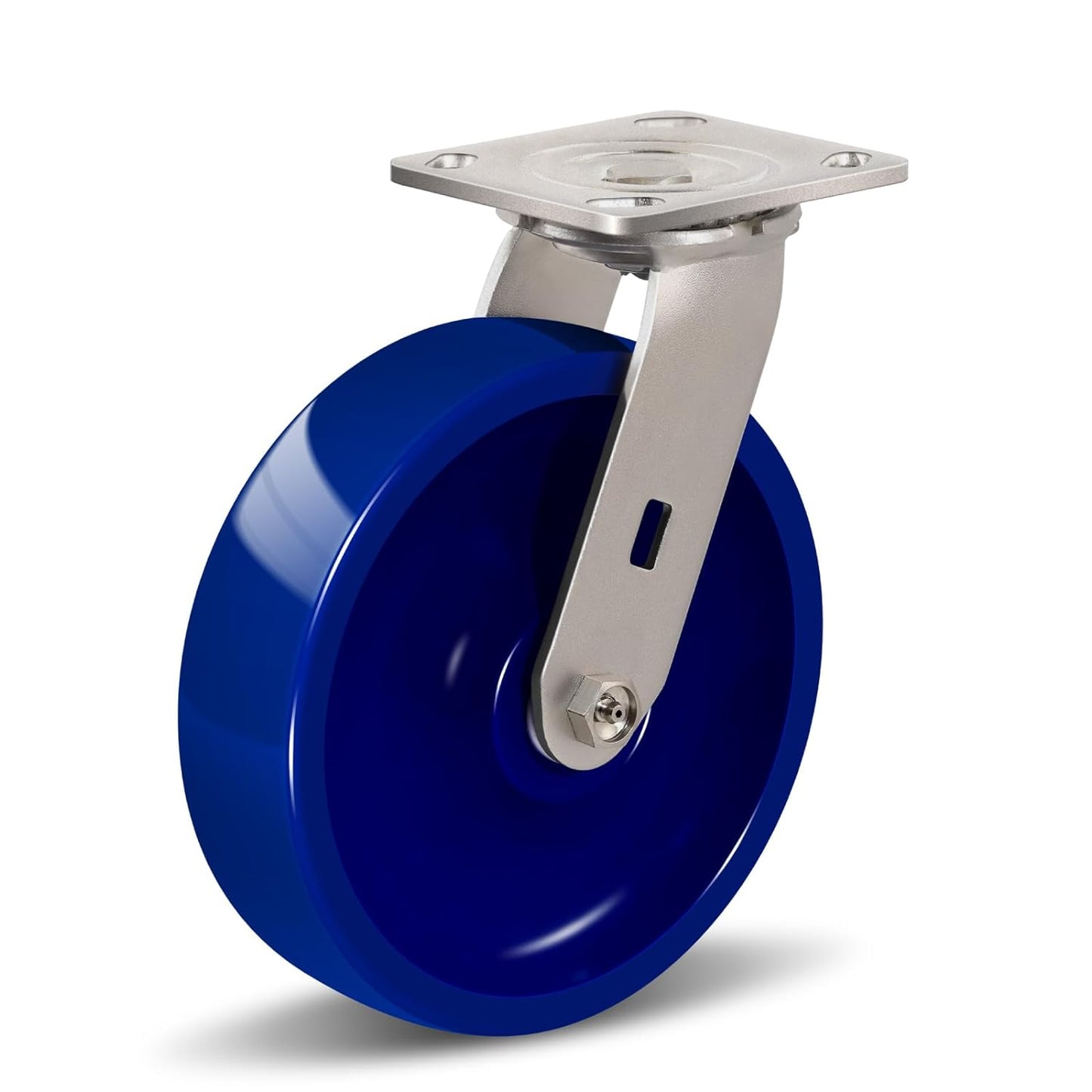 Industrial Brake Caster ,Load Capacity 750 lbs Per Wheel,Heavy-Duty Solid Polyurethane Wheels with Stainless Steel Brackets for Food Processing, Pharmaceutical Labs