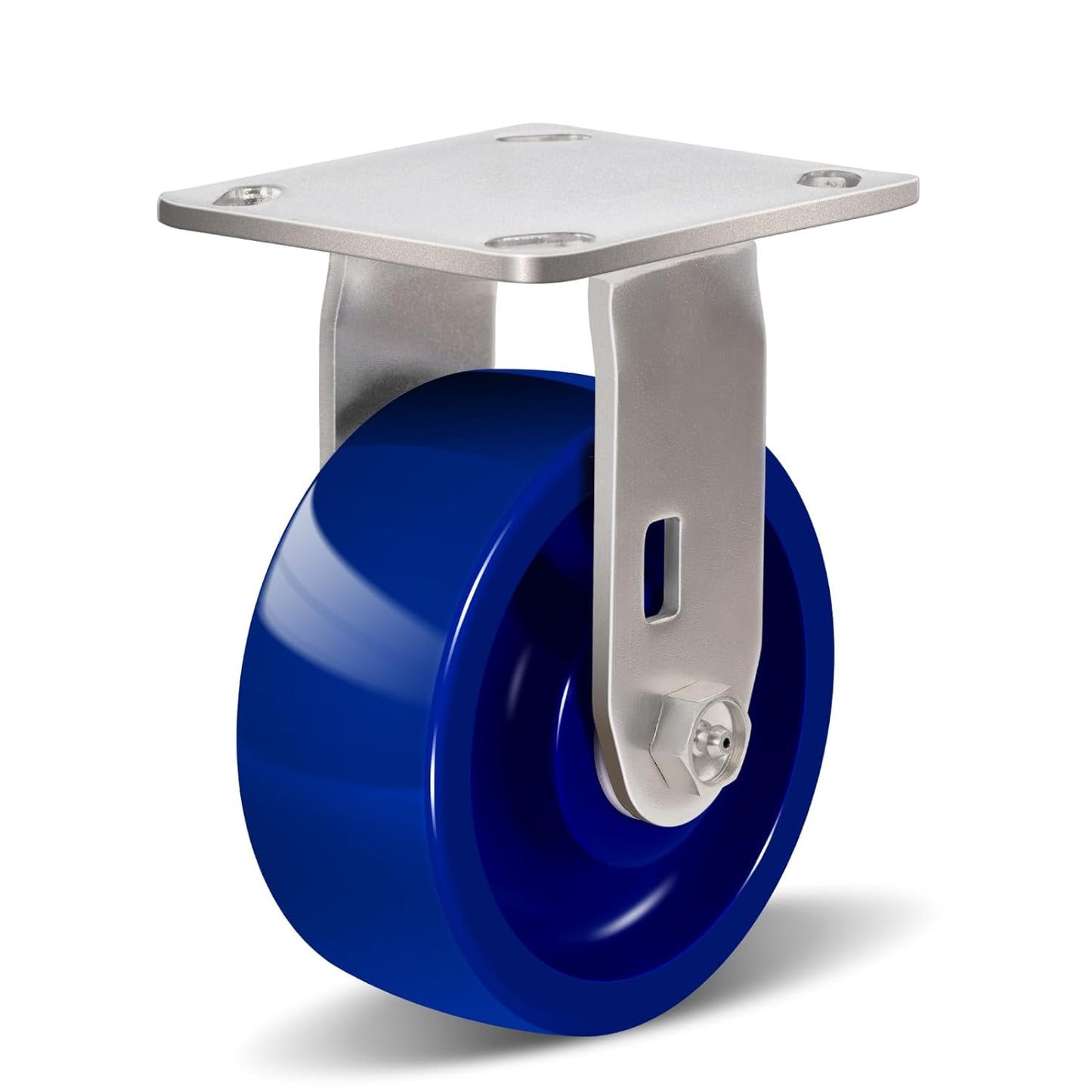 Industrial Brake Caster ,Load Capacity 750 lbs Per Wheel,Heavy-Duty Solid Polyurethane Wheels with Stainless Steel Brackets for Food Processing, Pharmaceutical Labs