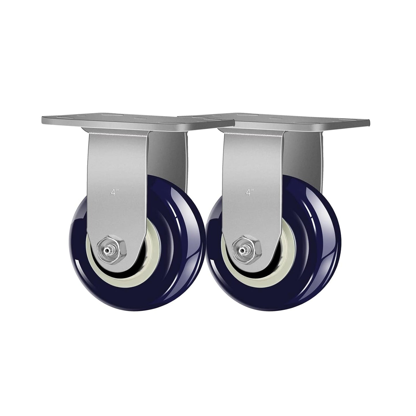 Polyurethane on Polyolefin Casters - Loading Capacity up to 600 LB, Industrial Casters-Heavy Duty, Use for U-Boat Cart, Platform Truck