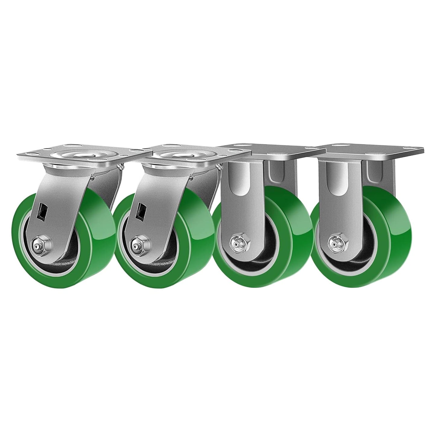 Industrial Casters- Heavy Duty Casters,Polyurethane on Aluminum Casters - Loading Capacity up to 1000LB.Use for Platform Truck,Workbench,Lift Tables