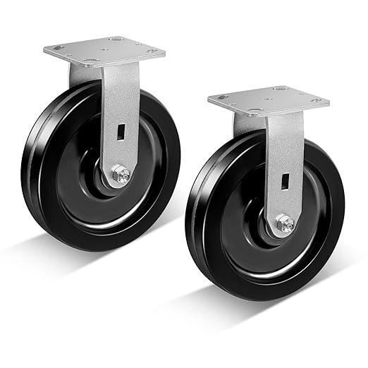 Heavy Duty Industrial Casters, Swivel w/Top Lock Brake, Black Non-Marking Phenolic Wheel, Load Capacity 800 lbs