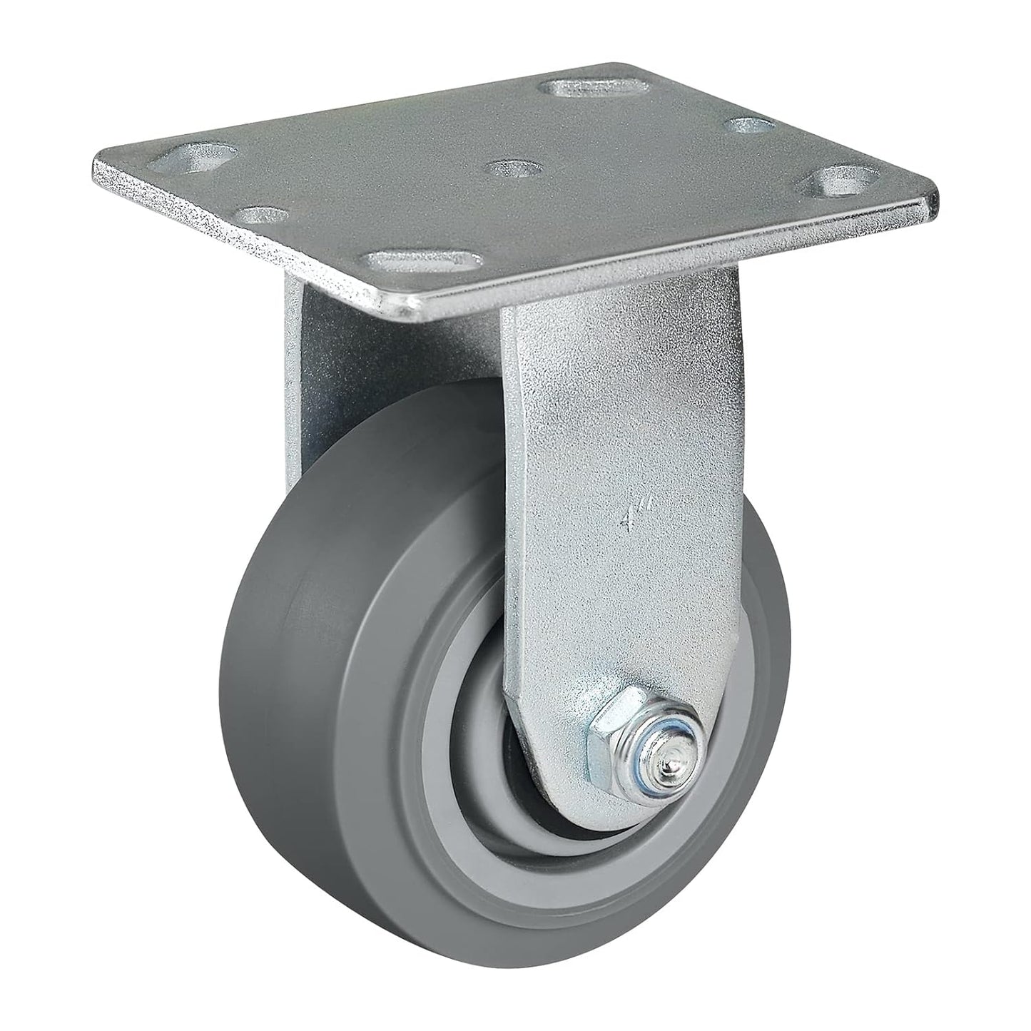 Casters, Swivel Rubber Casters Set of 4 Heavy Duty No Noise Plate Caster Wheels for Furniture Platform Truck Dolly Cart