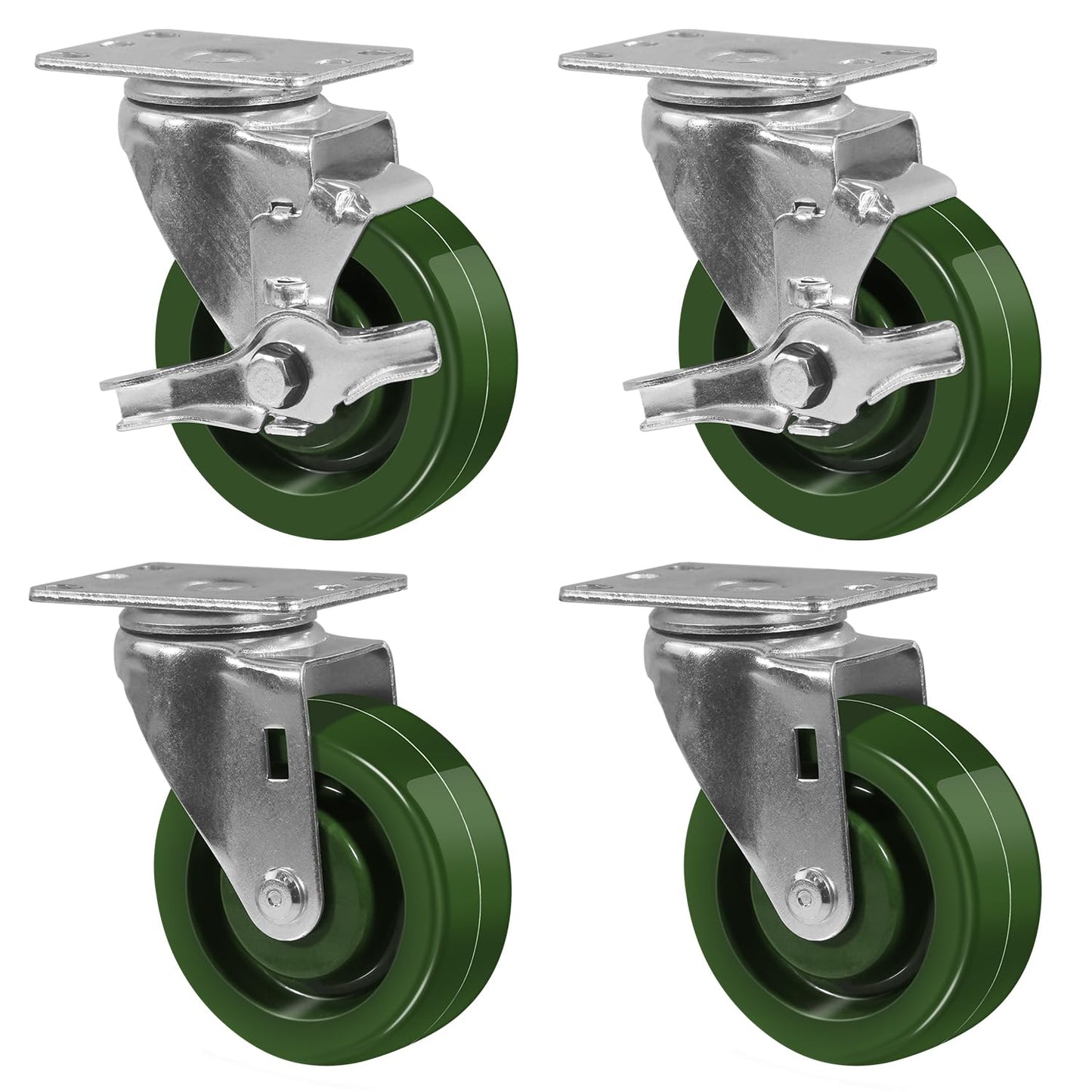 4"X1.5" Heavy Duty Casters-High Temperature Oven Rack Casters, Industrial casters Total Load Capacity 2800LB