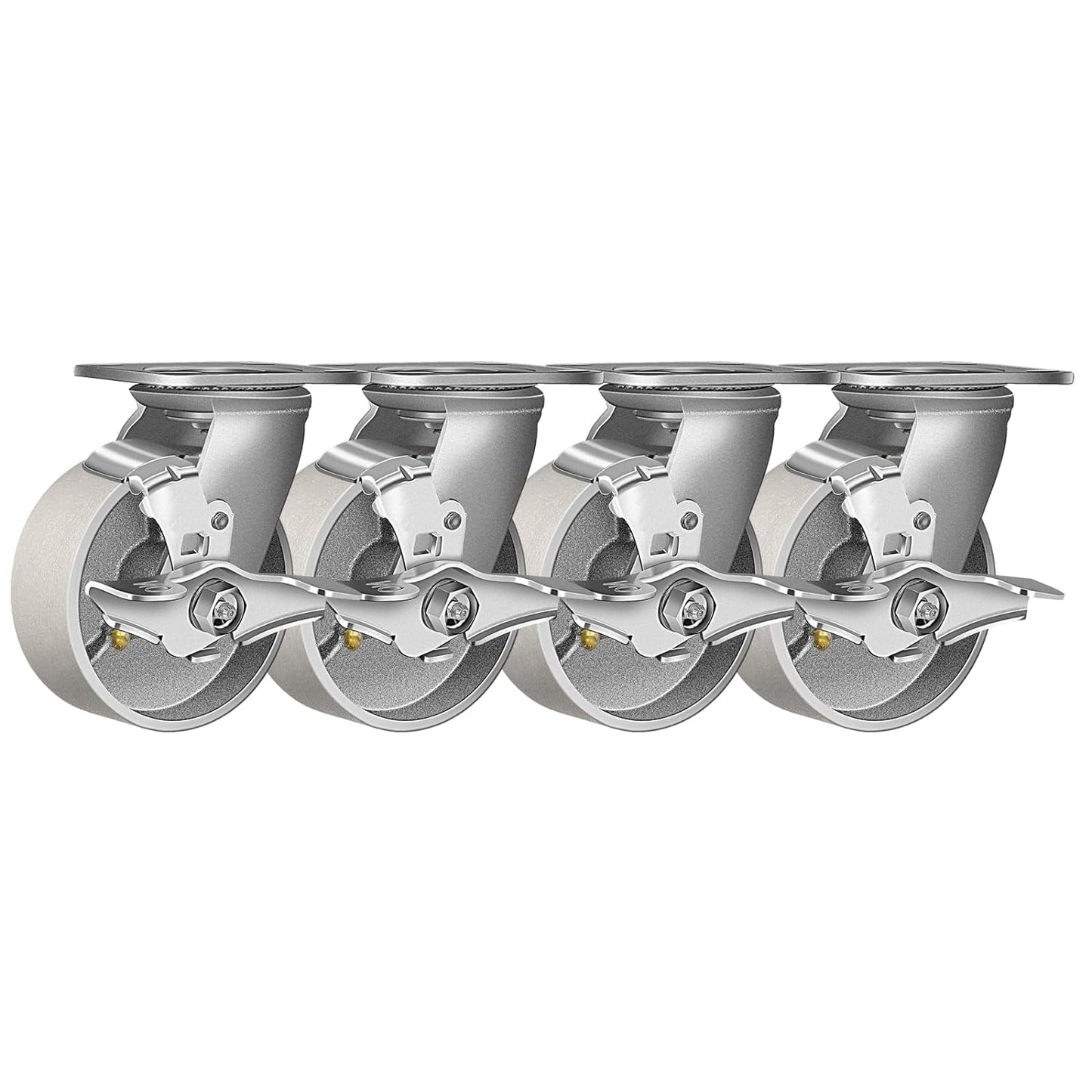 Heavy Duty,Cast Iron Wheel,Steel Casters Capacity up to 1000 Lb. Use for Platform Truck, U-Boat Cart,Workbenches
