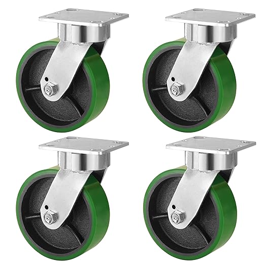 Kingpinless Polyurethane Wheel on Steel Hub Super Heavy Duty Casters Wheel, Capacity up to 2500 Lb, Use for Platform Truck, U-Boat Cart, Workbenches