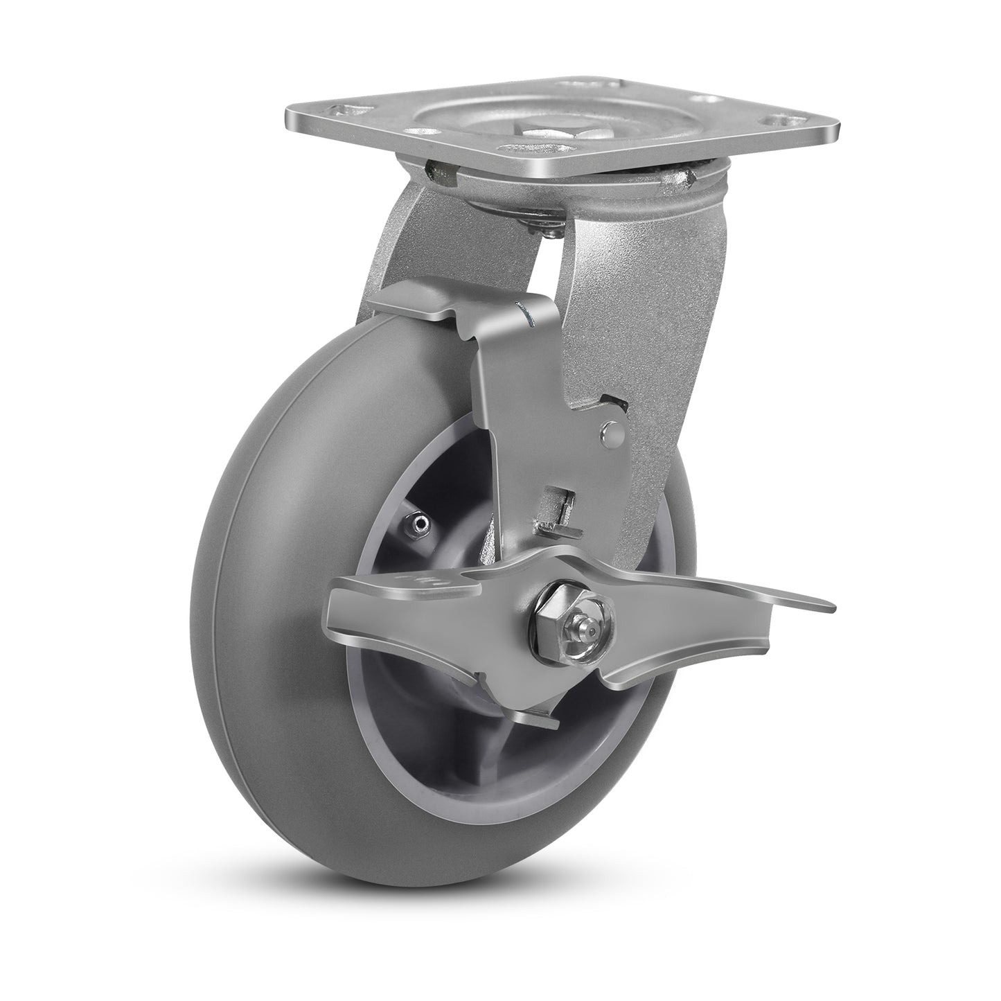Thermoplastic Rubber Wheels(Crown Tread) -Heavy Duty Caster Wheels for Furniture Platform Trucks Workbench Total 2000 LB Capacity