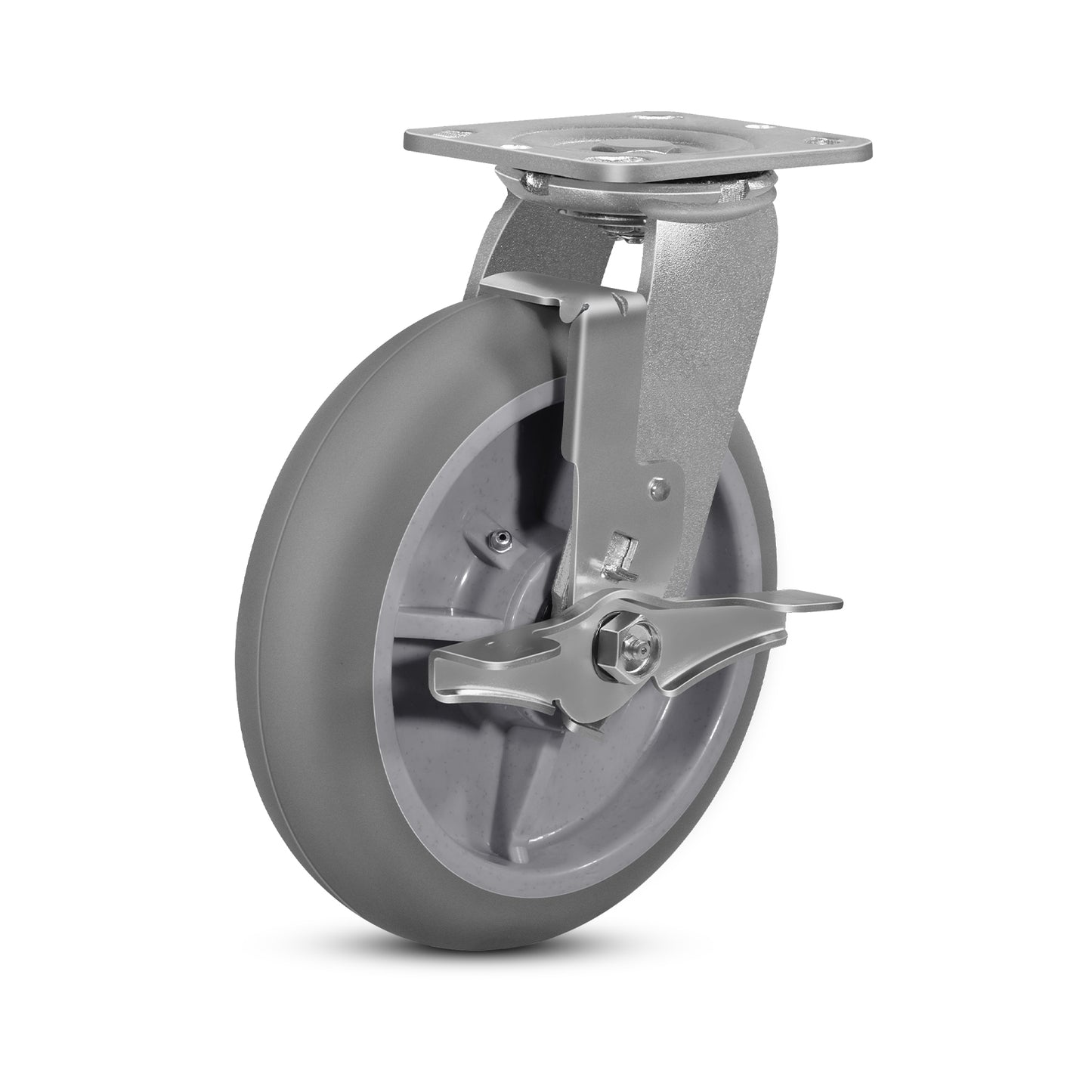 Thermoplastic Rubber Wheels(Crown Tread) -Heavy Duty Caster Wheels for Furniture Platform Trucks Workbench Total 2000 LB Capacity
