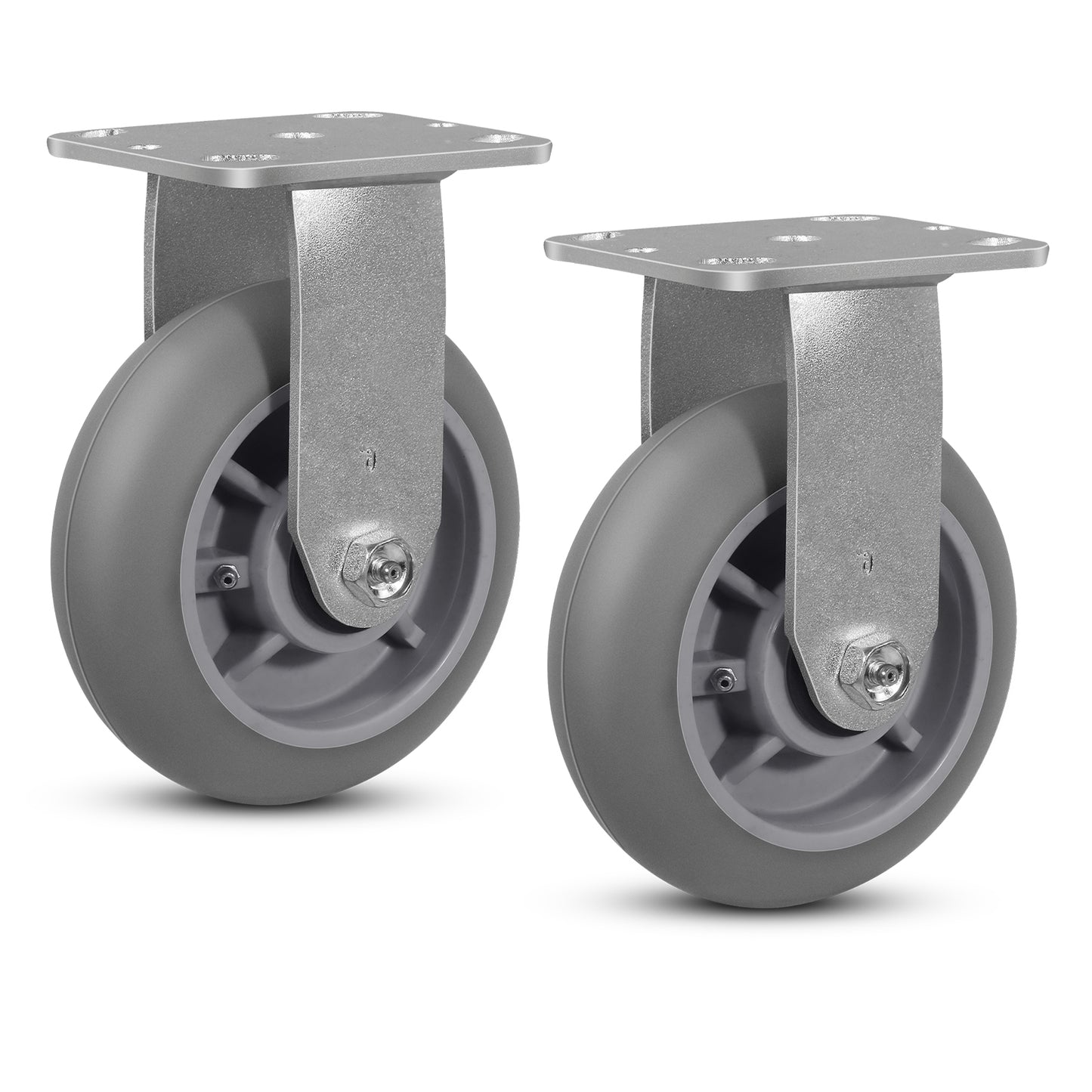 Thermoplastic Rubber Wheels(Crown Tread) -Heavy Duty Caster Wheels for Furniture Platform Trucks Workbench Total 2000 LB Capacity