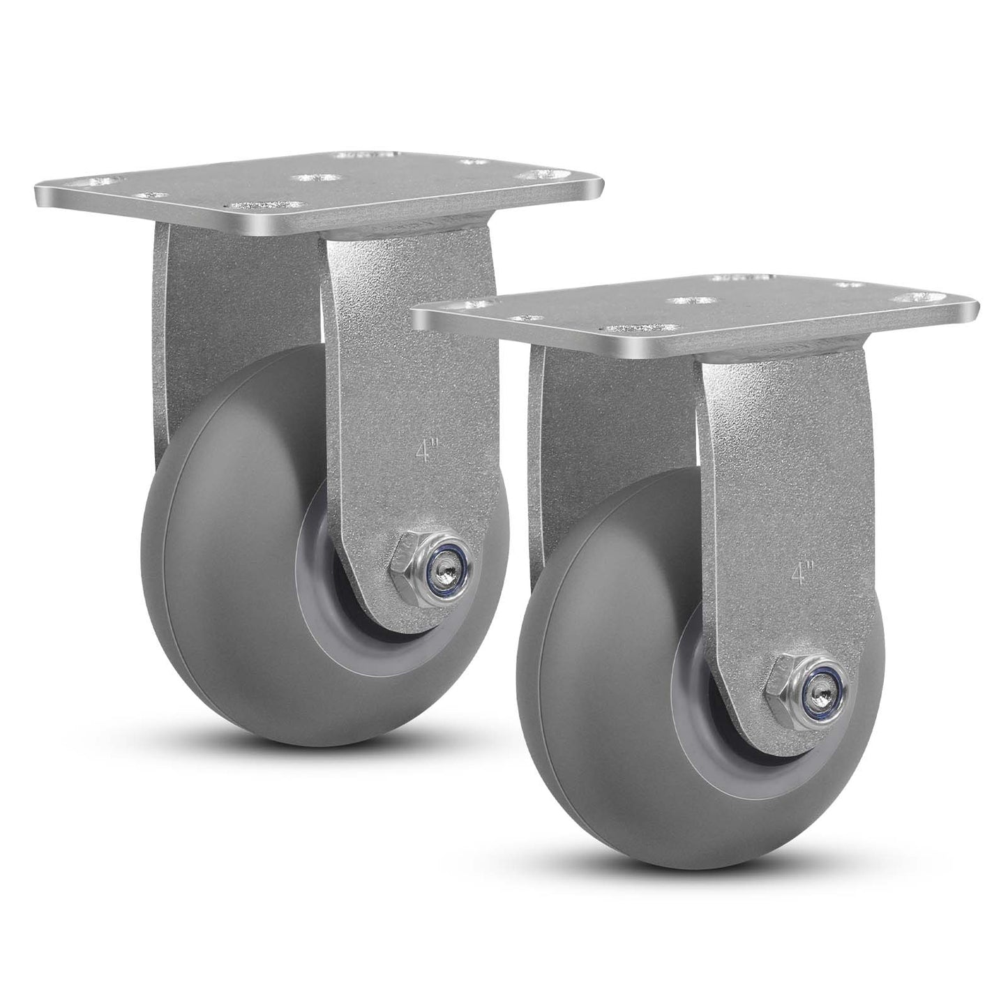 Thermoplastic Rubber Wheels(Crown Tread) -Heavy Duty Caster Wheels for Furniture Platform Trucks Workbench Total 2000 LB Capacity