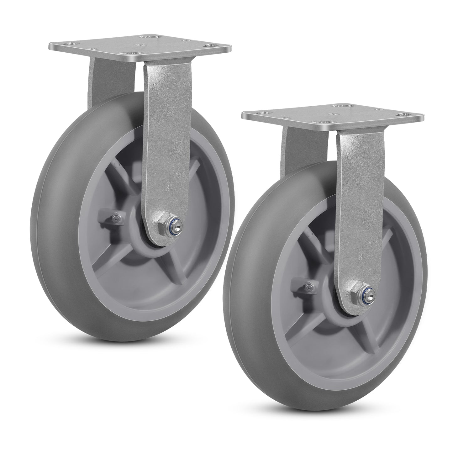 Thermoplastic Rubber Wheels(Crown Tread) -Heavy Duty Caster Wheels for Furniture Platform Trucks Workbench Total 2000 LB Capacity