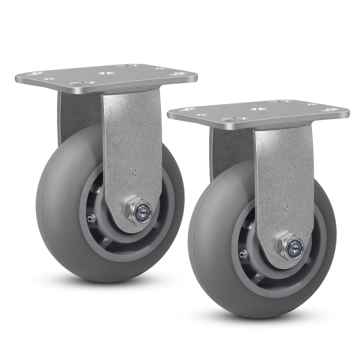 Thermoplastic Rubber Wheels(Crown Tread) -Heavy Duty Caster Wheels for Furniture Platform Trucks Workbench Total 2000 LB Capacity