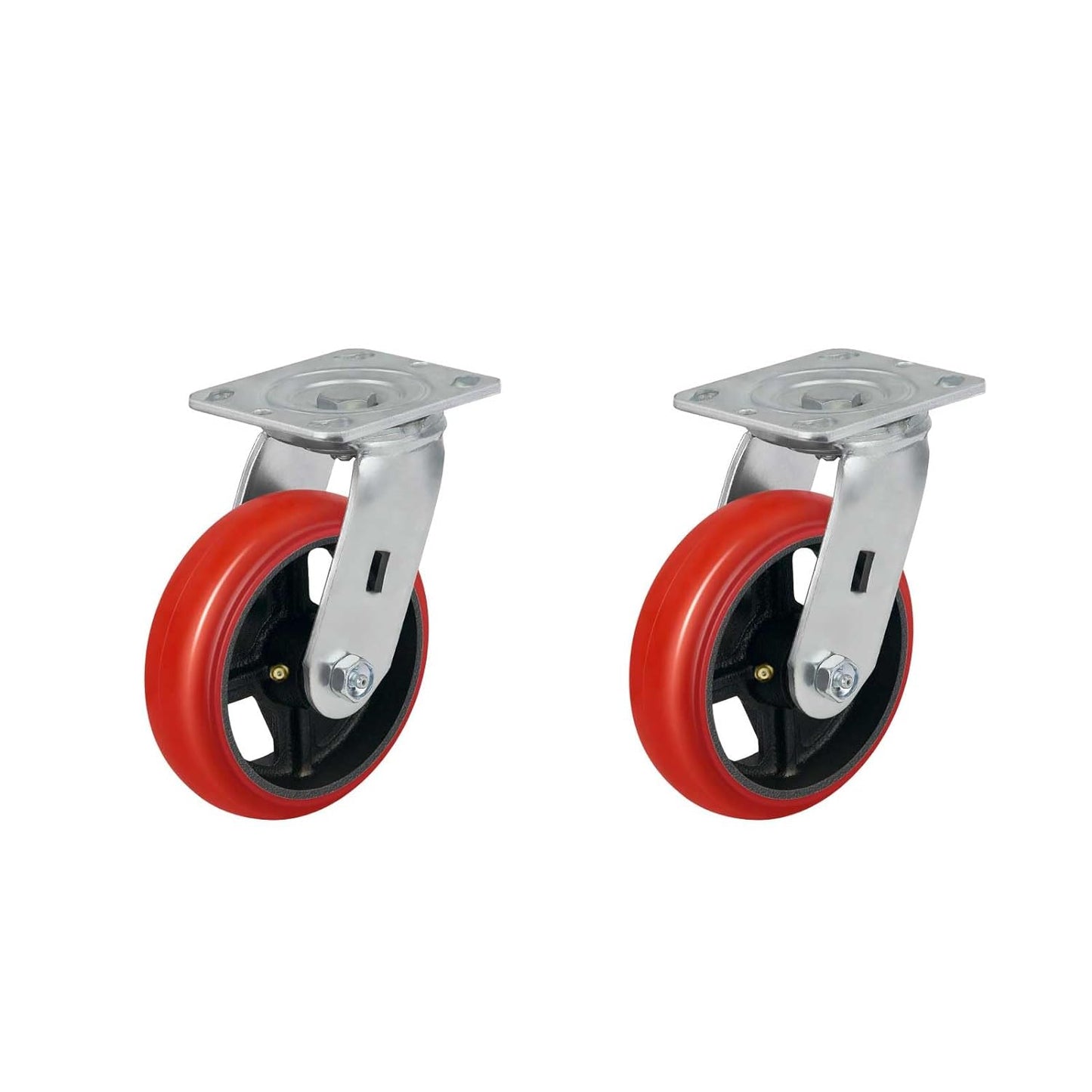 Polyurethane Crowned Tread Cast lron Swivel/Rigid/Brake Top Plate Caster w/ Roller Bearing