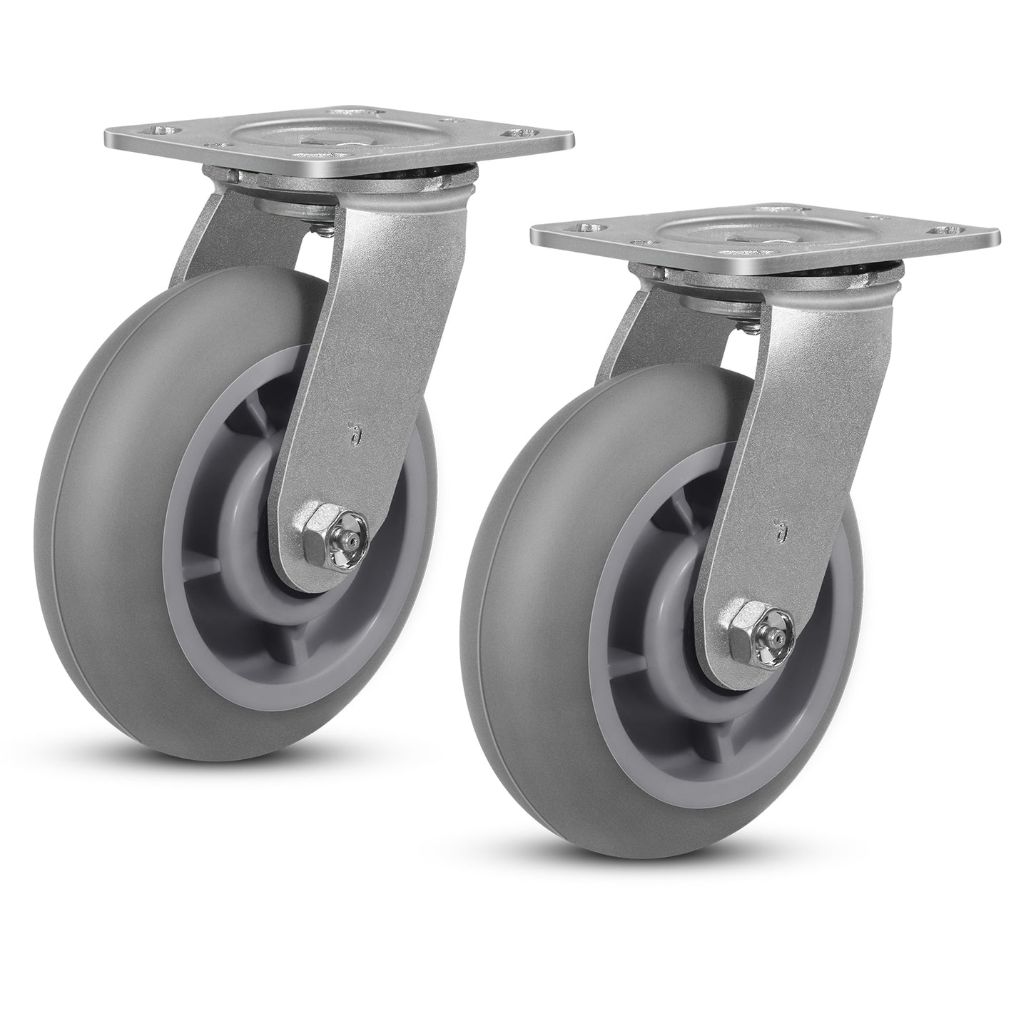 Thermoplastic Rubber Wheels(Crown Tread) -Heavy Duty Caster Wheels for Furniture Platform Trucks Workbench Total 2000 LB Capacity