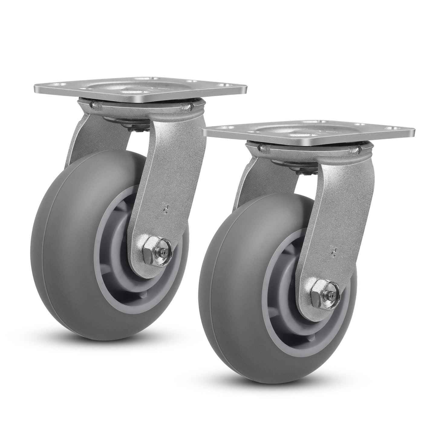 Thermoplastic Rubber Wheels(Crown Tread) -Heavy Duty Caster Wheels for Furniture Platform Trucks Workbench Total 2000 LB Capacity