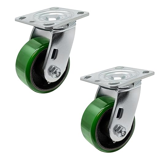 Polyurethane Wheel Swivel Casters,Rigid, Break, Industrial Load Capacity 4800lbs