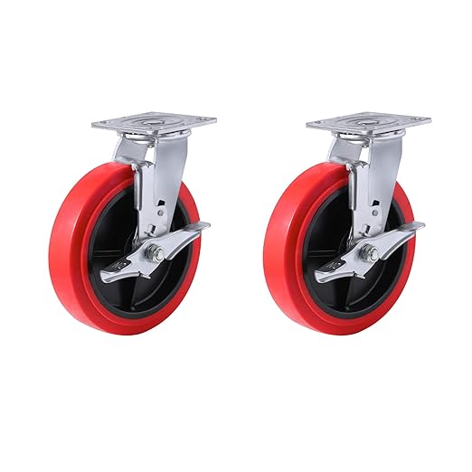 Heavy Duty Casters Set of 4 with 1200lbs Capacity, Polyurethane Tread on Polypropylene Core, Widely Used in Platform Trucks, Furniture, WorkBrench, Tool Box