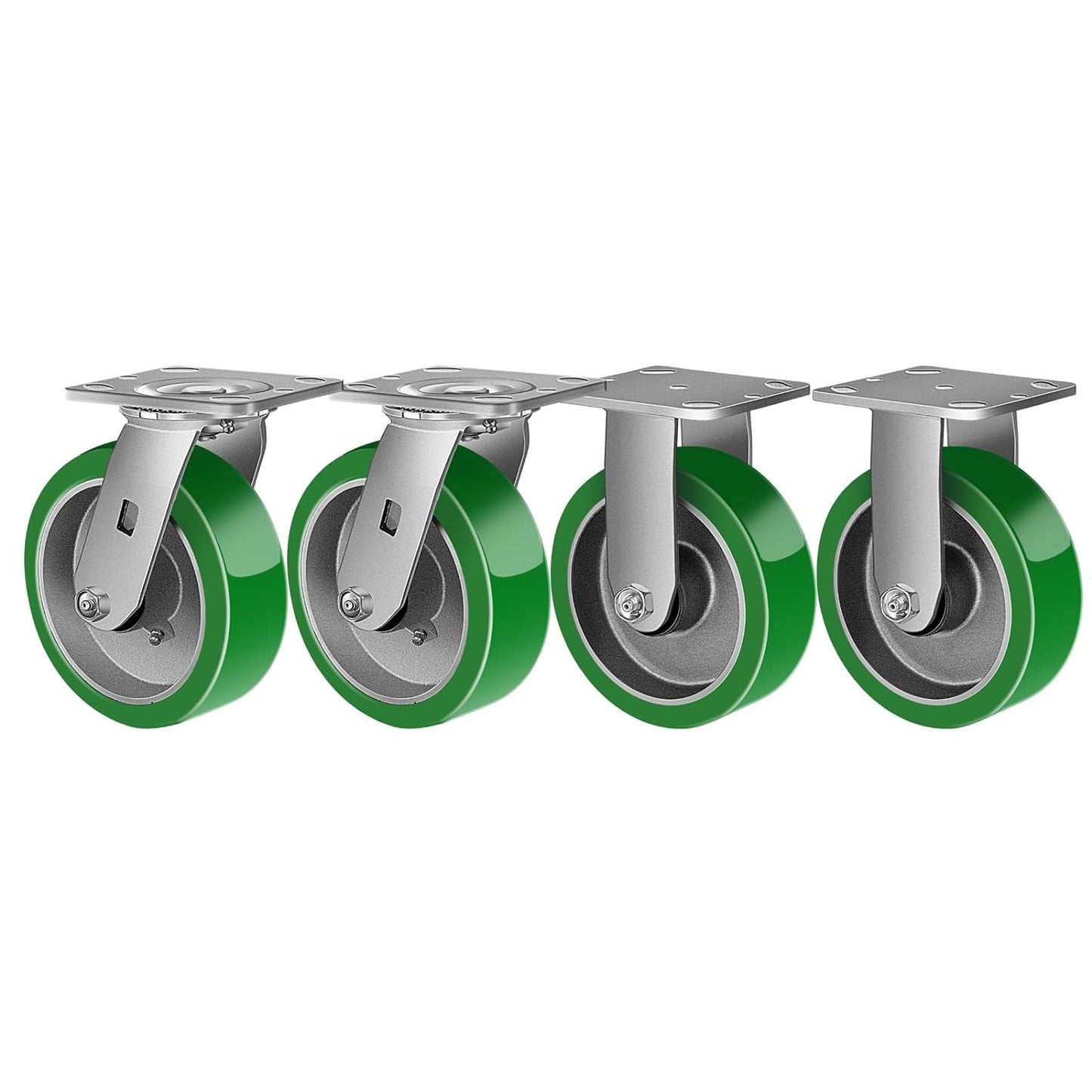 Industrial Casters- Heavy Duty Casters,Polyurethane on Aluminum Casters - Loading Capacity up to 1000LB.Use for Platform Truck,Workbench,Lift Tables