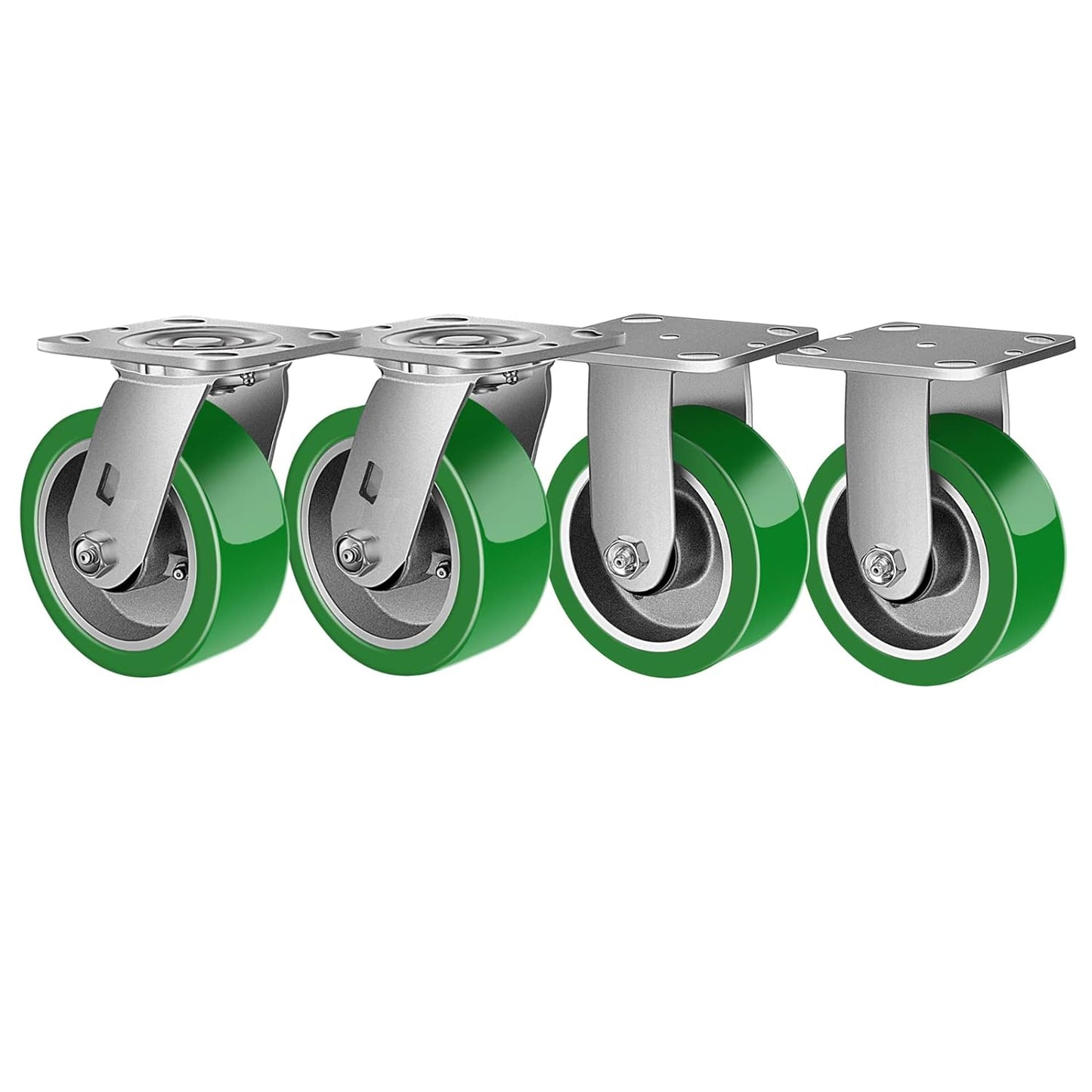 Industrial Casters- Heavy Duty Casters,Polyurethane on Aluminum Casters - Loading Capacity up to 1000LB.Use for Platform Truck,Workbench,Lift Tables