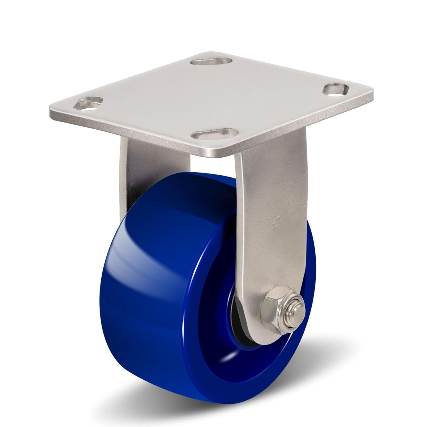 Industrial Brake Caster,Load Capacity 750 lbs per Wheel,Heavy Duty Non-Marking Solid Polyurethane Wheel for Bakery, Hospitals, Pharmaceutical Labs