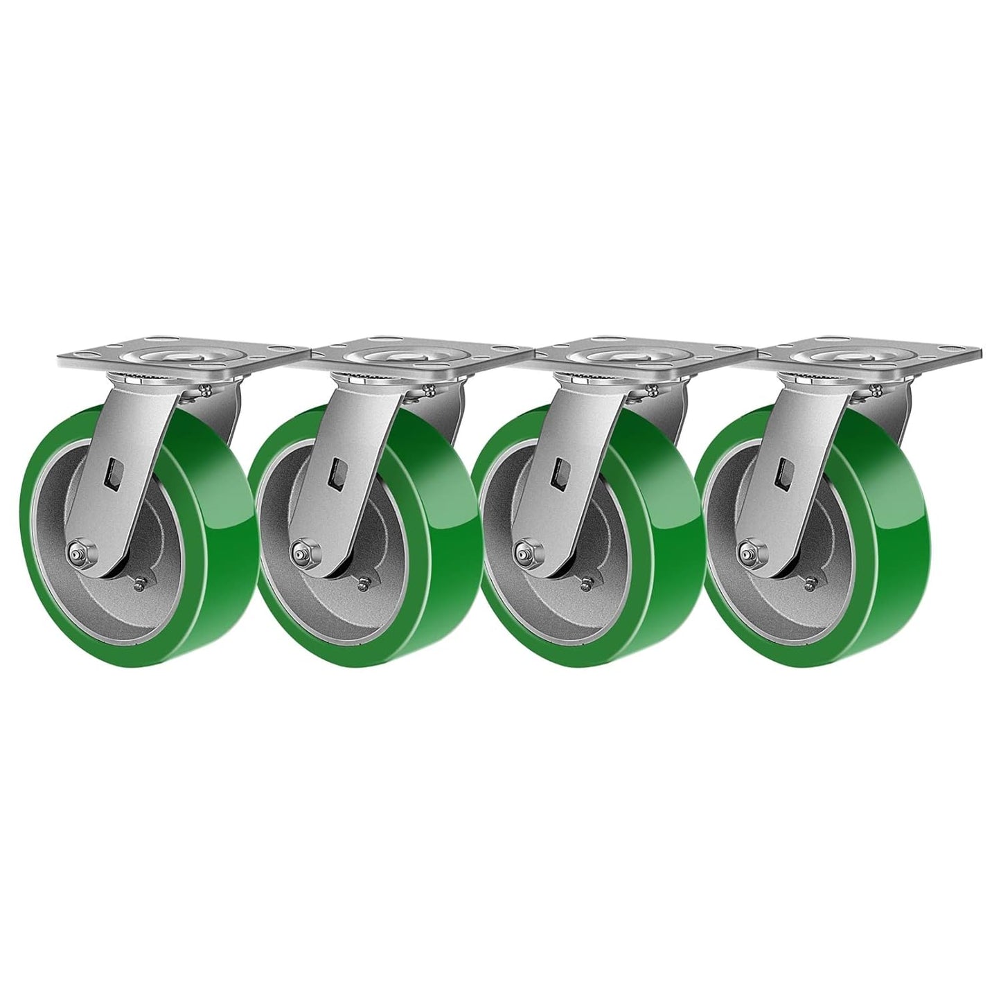 Industrial Casters- Heavy Duty Casters,Polyurethane on Aluminum Casters - Loading Capacity up to 1000LB.Use for Platform Truck,Workbench,Lift Tables