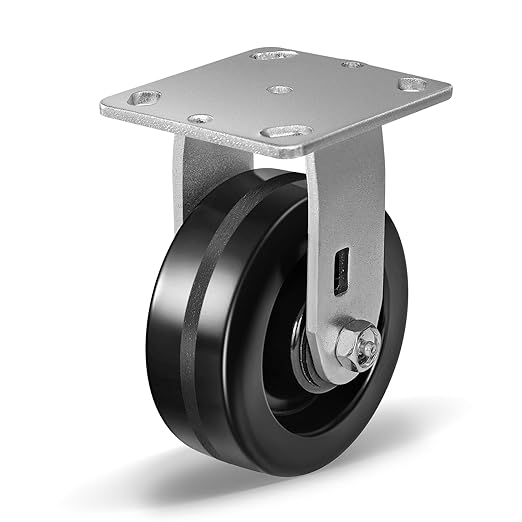 Heavy Duty Industrial Casters, Swivel w/Top Lock Brake, Black Non-Marking Phenolic Wheel, Load Capacity 800 lbs