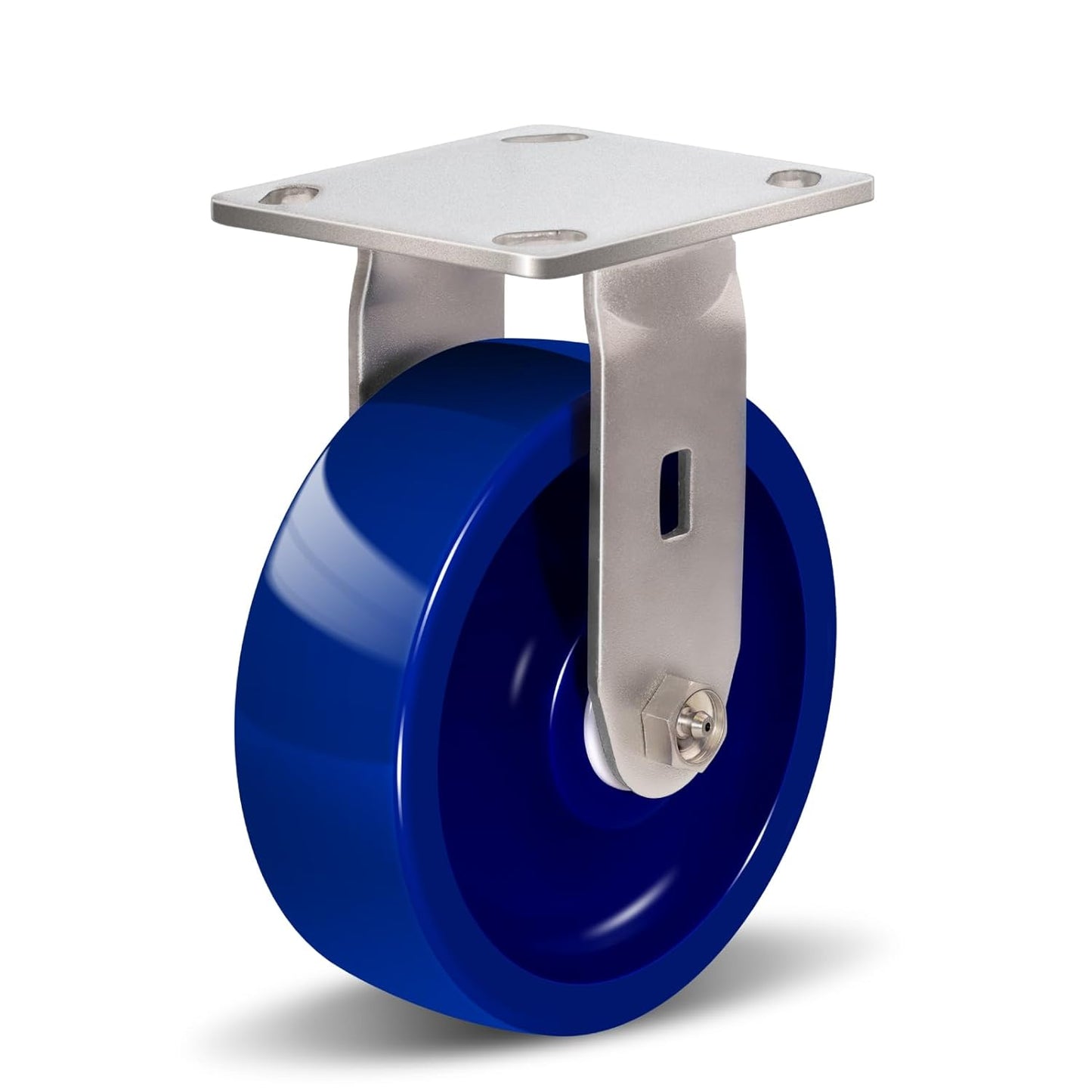 Industrial Brake Caster ，Load Capacity 750 lbs Per Wheel，Heavy-Duty Solid Polyurethane Wheels with Stainless Steel Brackets for Food Processing, Pharmaceutical Labs