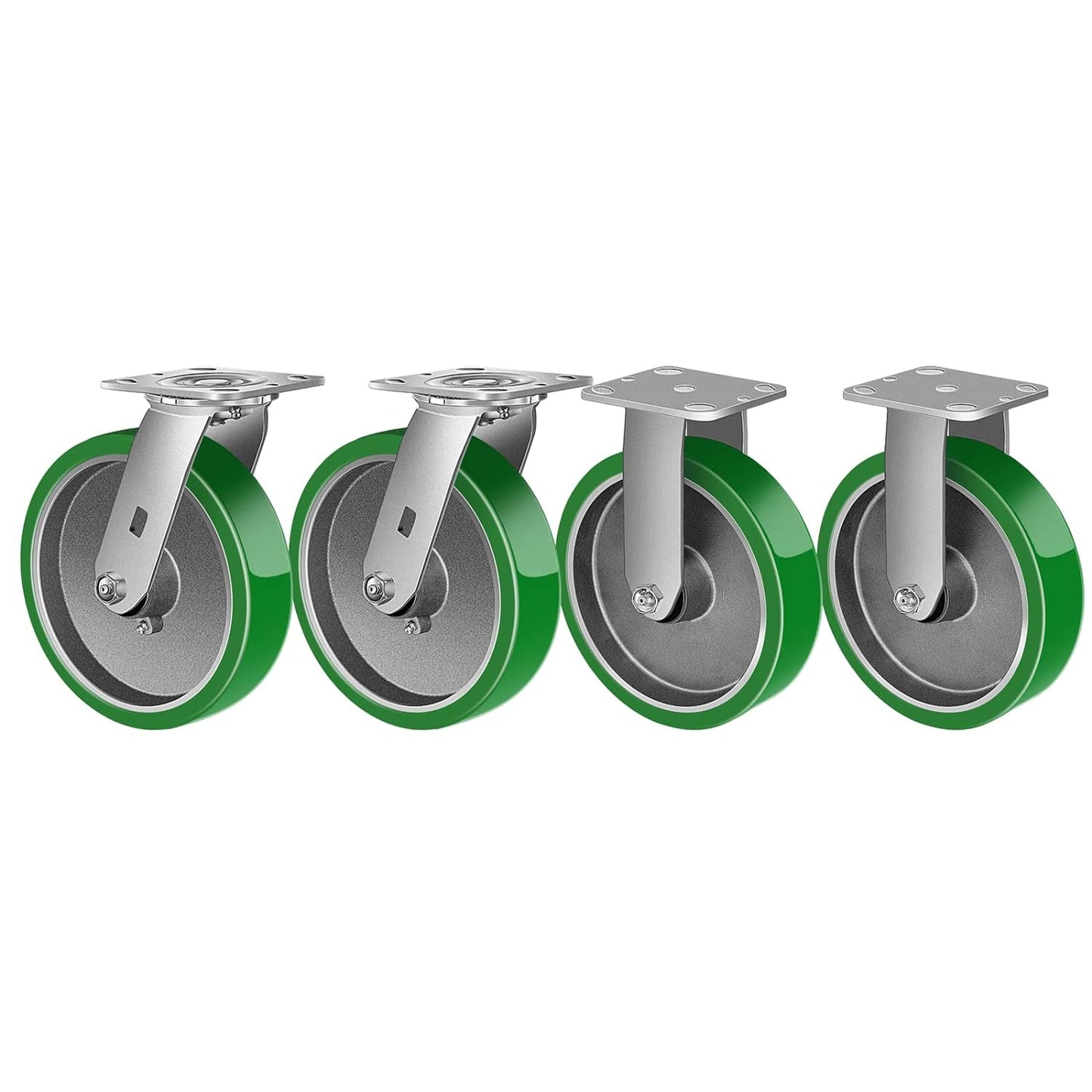 Industrial Casters- Heavy Duty Casters,Polyurethane on Aluminum Casters - Loading Capacity up to 1000LB.Use for Platform Truck,Workbench,Lift Tables