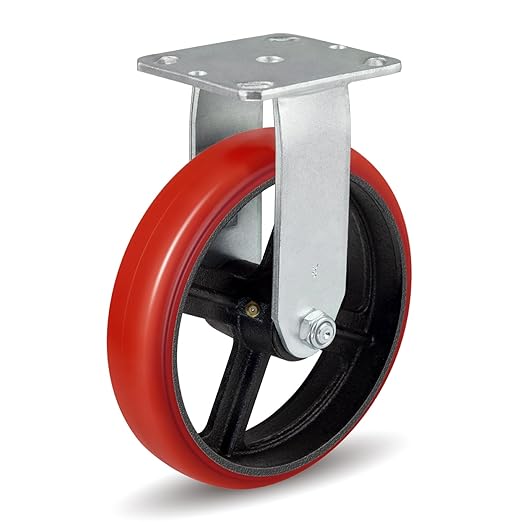 Polyurethane Crowned Tread Cast lron Swivel/Rigid/Brake Top Plate Caster w/ Roller Bearing