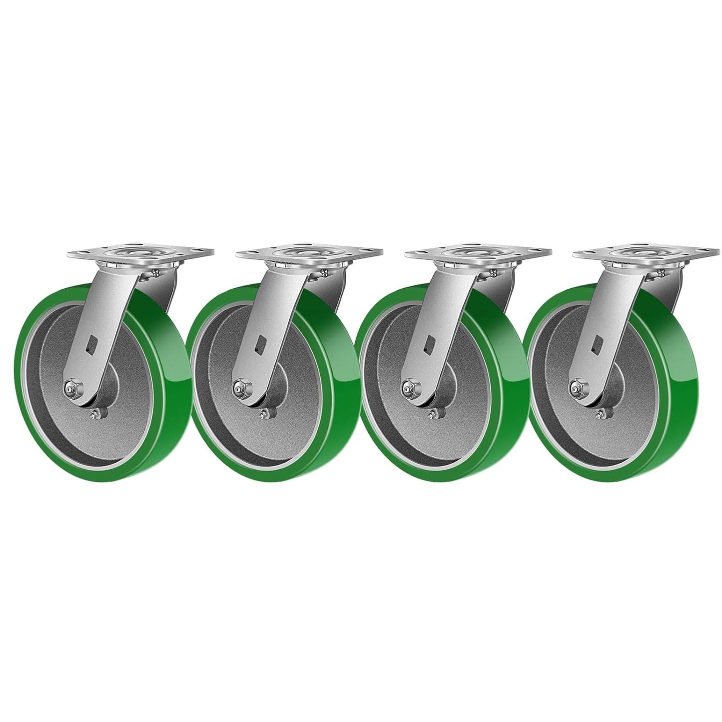 Industrial Casters- Heavy Duty Casters,Polyurethane on Aluminum Casters - Loading Capacity up to 1000LB.Use for Platform Truck,Workbench,Lift Tables