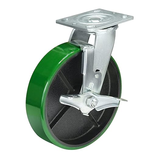 Polyurethane Wheel Swivel Casters,Rigid, Break, Industrial Load Capacity 4800lbs