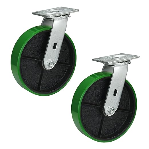 Polyurethane Wheel Swivel Casters,Rigid, Break, Industrial Load Capacity 4800lbs