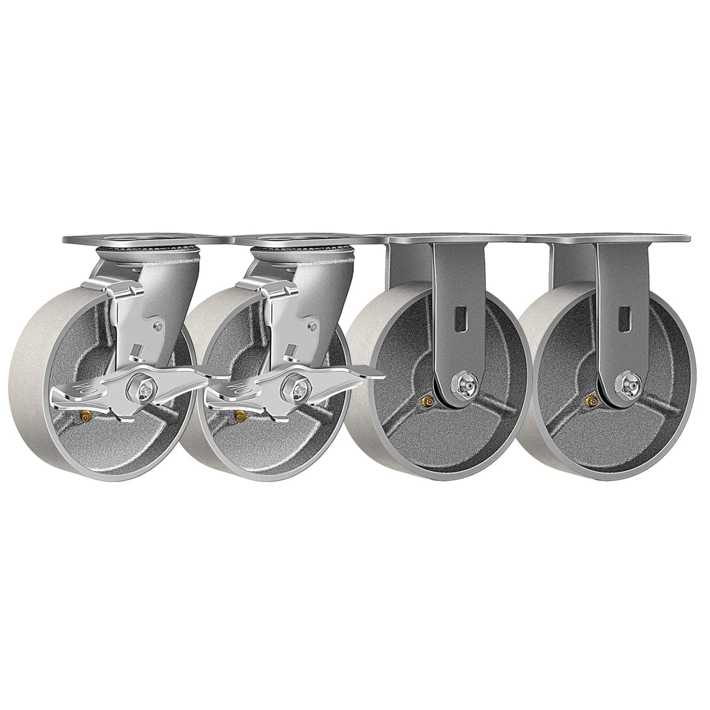 Heavy Duty,Cast Iron Wheel,Steel Casters Capacity up to 1000 Lb. Use for Platform Truck, U-Boat Cart,Workbenches