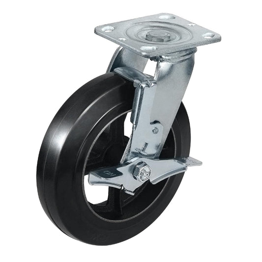 Rubber-Cast Iron Caster Wheels 700 lb Capacity for Heavy-Duty Mobility