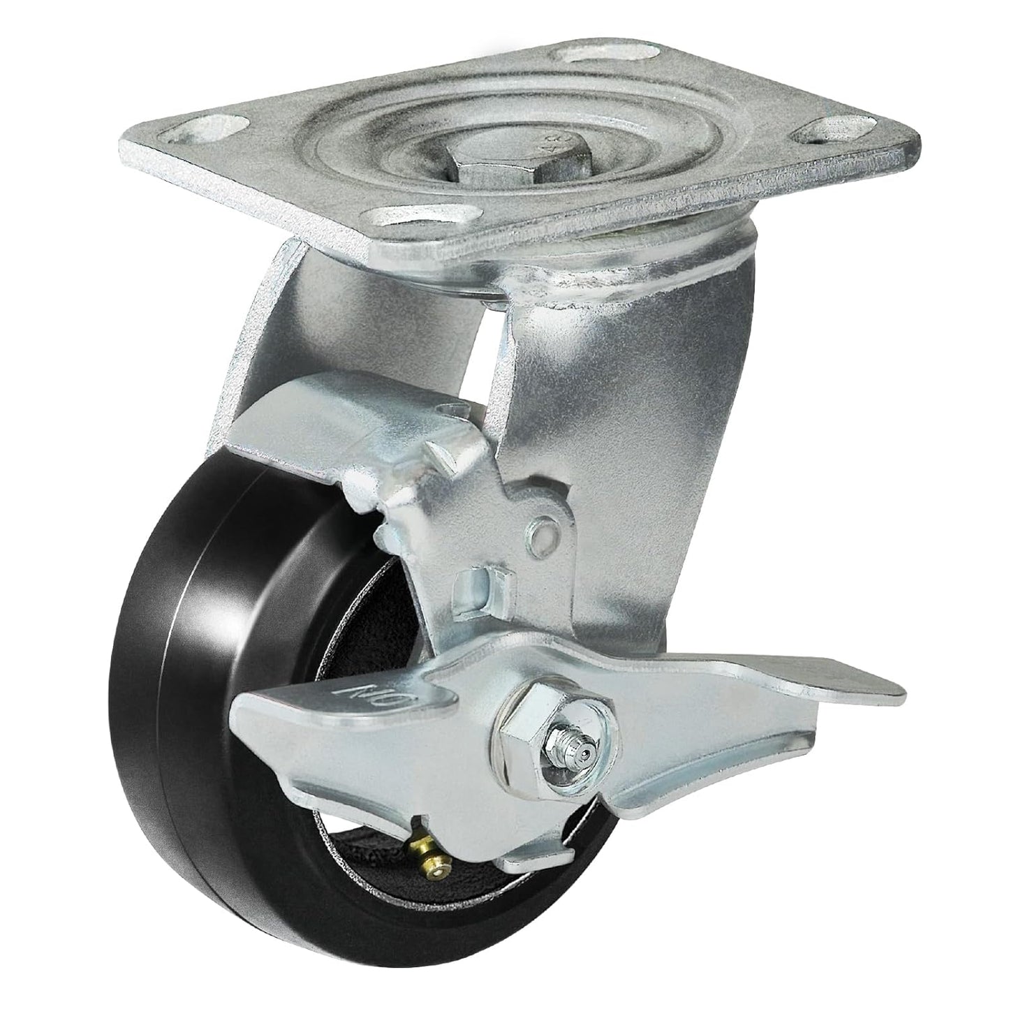 Rubber-Cast Iron Caster Wheels 700 lb Capacity for Heavy-Duty Mobility