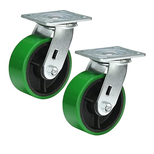 Polyurethane Wheel Swivel Casters,Rigid, Break, Industrial Load Capacity 4800lbs