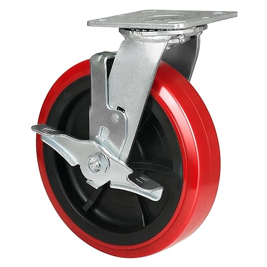 Heavy Duty Casters Set of 4 with 1200lbs Capacity, Polyurethane Tread on Polypropylene Core, Widely Used in Platform Trucks, Furniture, WorkBrench, Tool Box