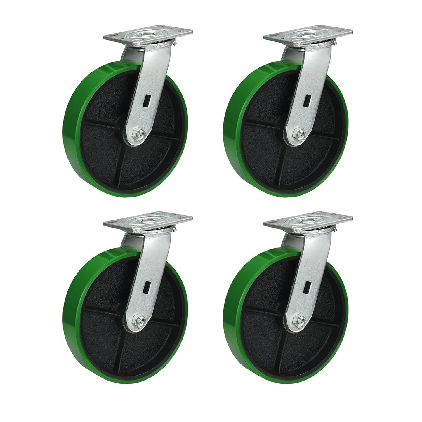 Polyurethane Wheel Swivel Casters,Rigid, Break, Industrial Load Capacity 4800lbs