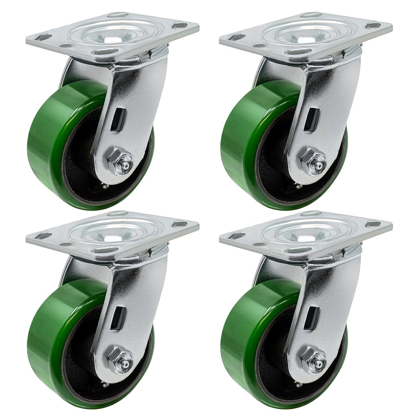 Polyurethane Wheel Swivel Casters,Rigid, Break, Industrial Load Capacity 4800lbs