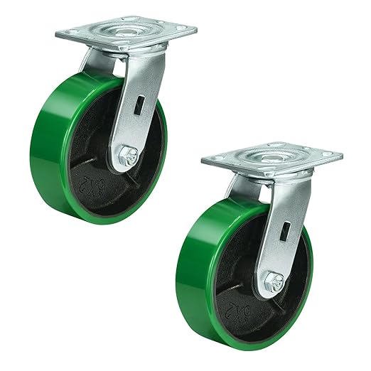 Polyurethane Wheel Swivel Casters,Rigid, Break, Industrial Load Capacity 4800lbs