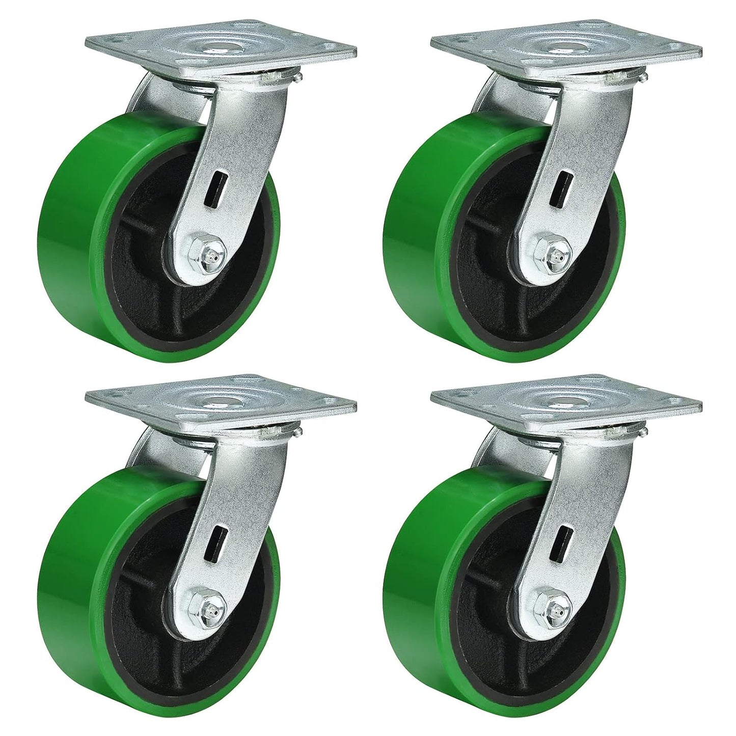 Polyurethane Wheel Swivel Casters,Rigid, Break, Industrial Load Capacity 4800lbs