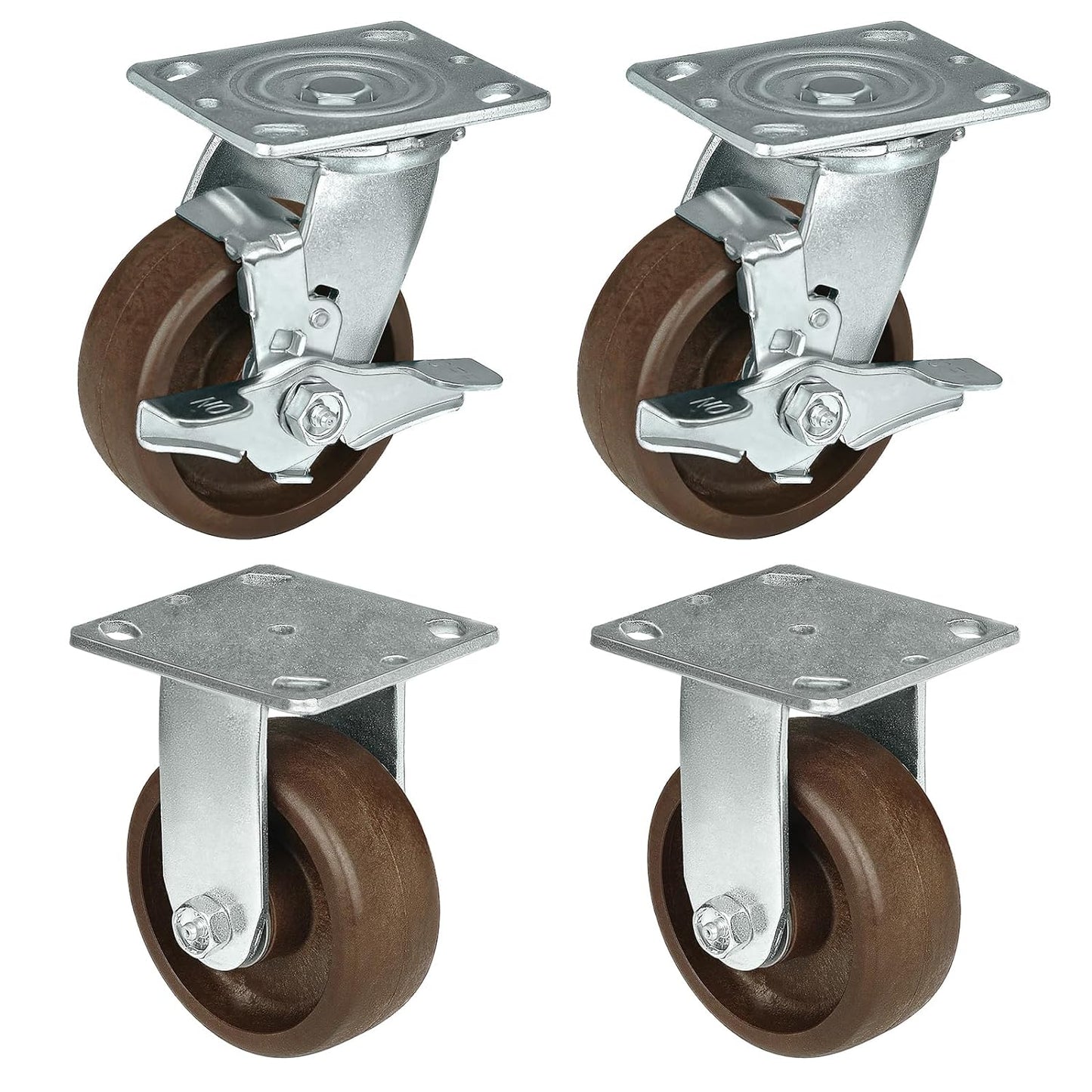 Heavy Duty Casters- Hi Temperature Wheels, Industrial Casters with Strong Capacity 1000 LB, Temperature Range:-40F to 525F. Use for Equipment Such as Ovens,Kilns,and Dryers