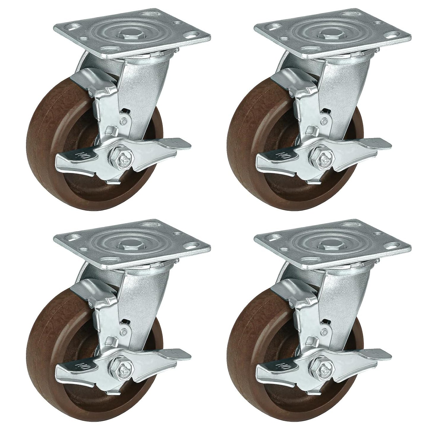 Heavy Duty Casters- Hi Temperature Wheels, Industrial Casters with Strong Capacity 1000 LB, Temperature Range:-40F to 525F. Use for Equipment Such as Ovens,Kilns,and Dryers