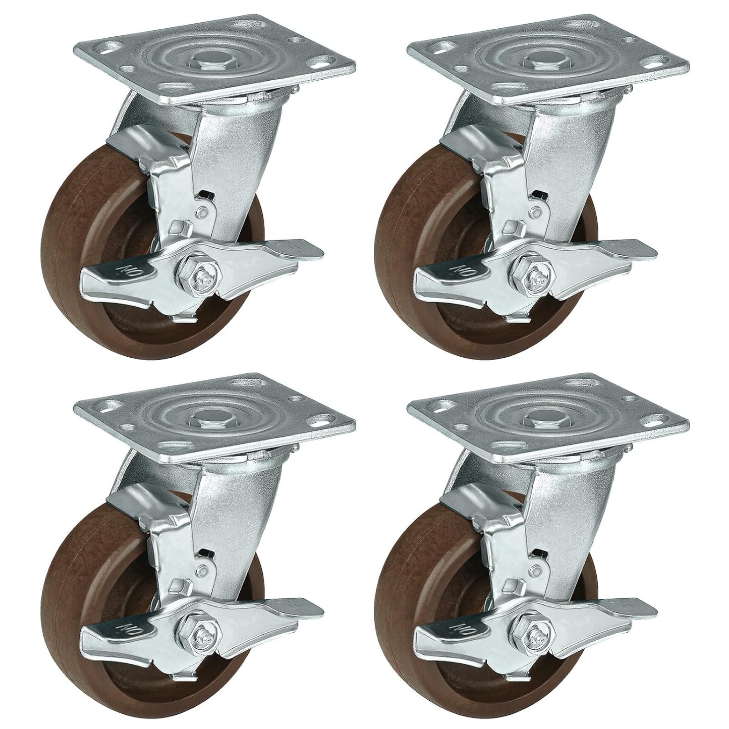 Heavy Duty Casters- Hi Temperature Wheels, Industrial Casters with Strong Capacity 1000 LB, Temperature Range:-40F to 525F. Use for Equipment Such as Ovens,Kilns,and Dryers