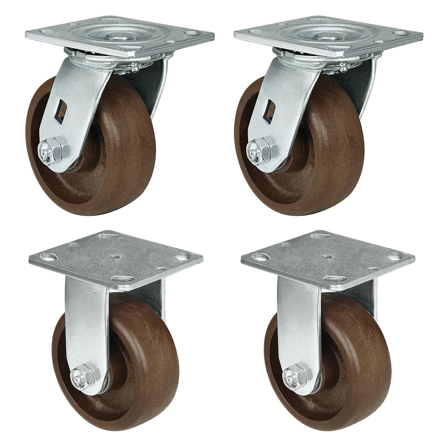 Heavy Duty Casters- Hi Temperature Wheels, Industrial Casters with Strong Capacity 1000 LB, Temperature Range:-40F to 525F. Use for Equipment Such as Ovens,Kilns,and Dryers